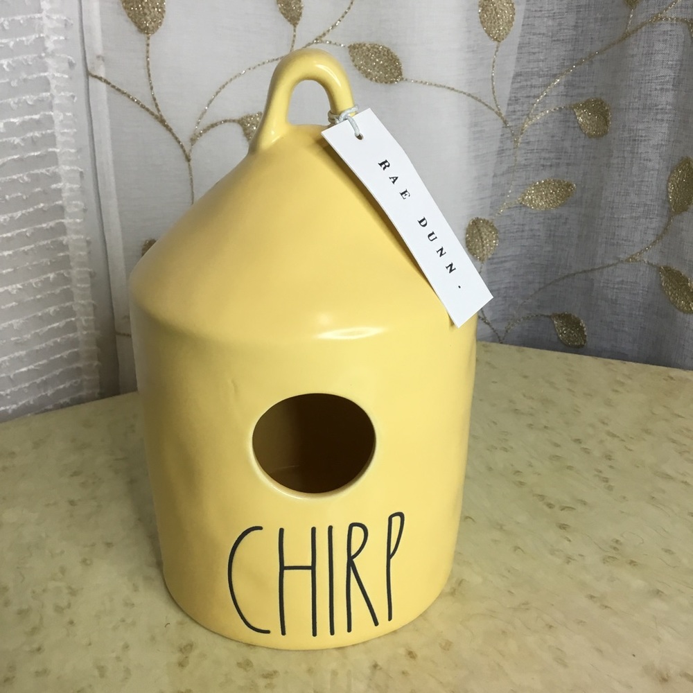 Birdhouse by Rae Dunn CHIRP Round Ceramic Birdhouse NEW!